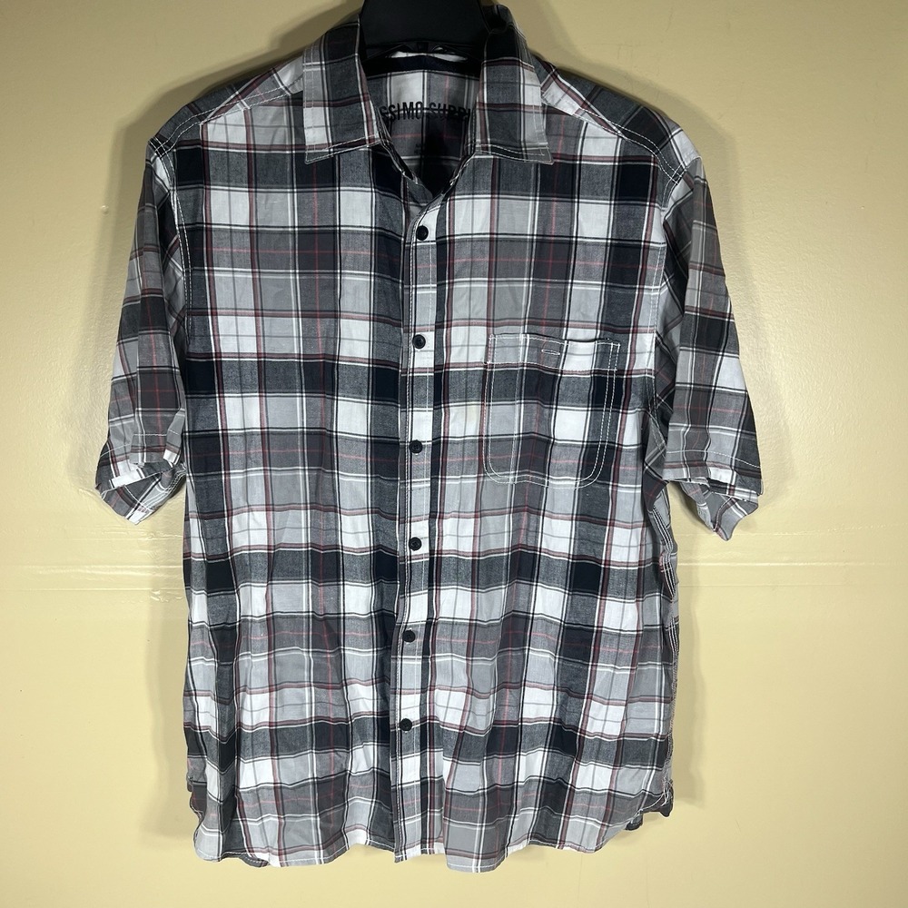 COSMO SUPPLY Men's XL Button Up Short Sleeve Casual Shirt